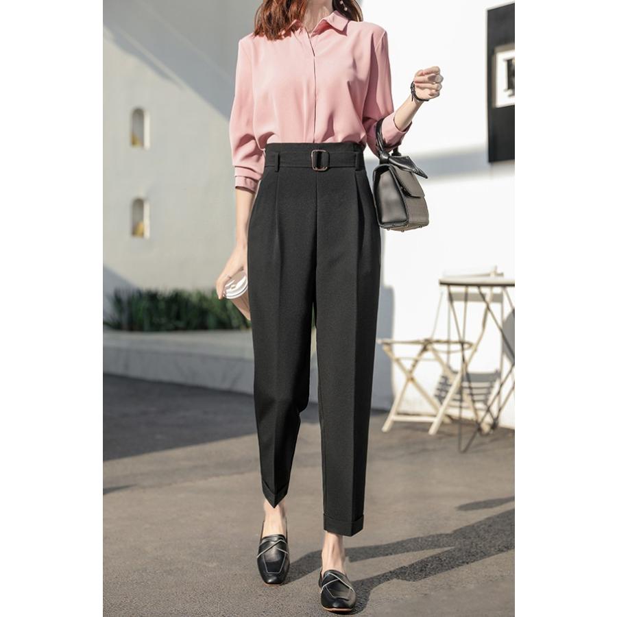 テーパードパンツ レディース ボトムス 春夏 センタープレス