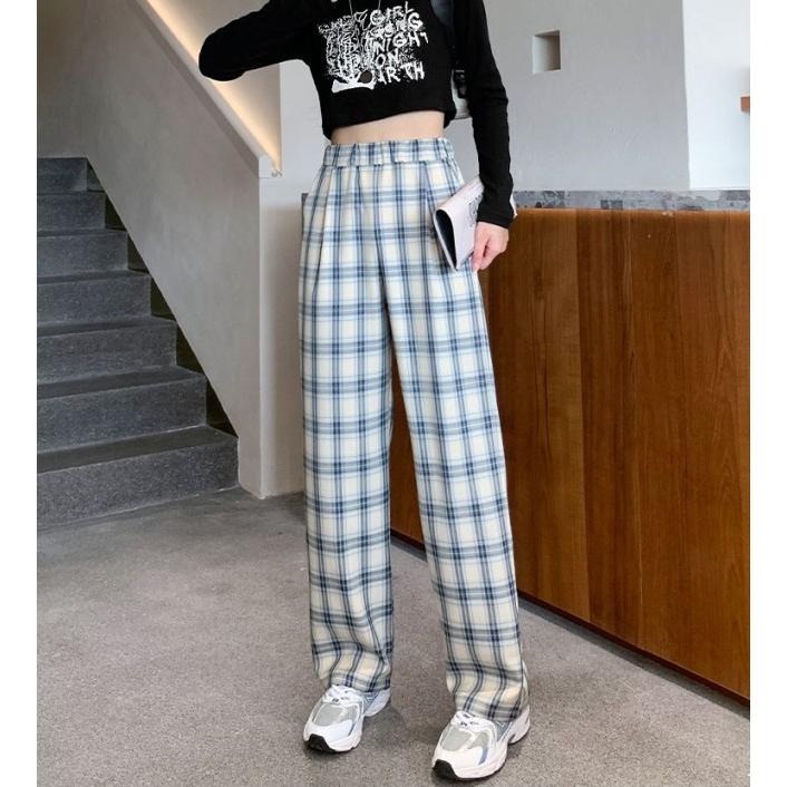 正規品 adidas チェック柄 ストレートパンツ Re:EDIT（リエディ） パンツ レディース チェック柄パンツ ストレート