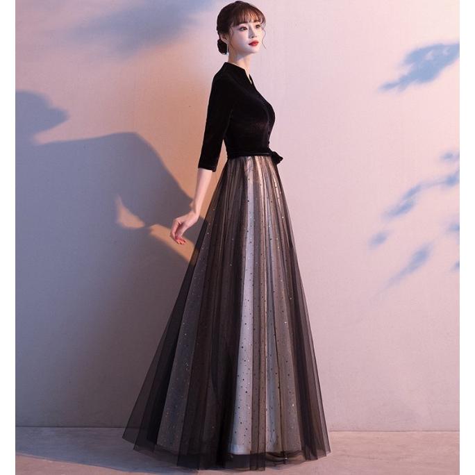 パーティードレス ロング 結婚式 お呼ばれドレス ウエスト