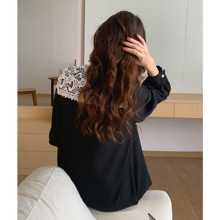 ビッグカラー ワンピース ロング レディース きれいめ Iライン