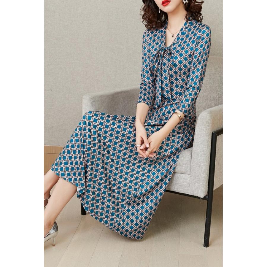 【極美品✨】レリアン　ワンピース　花柄　総柄　大きいサイズ　11 ボウタイ 03_003.jpg