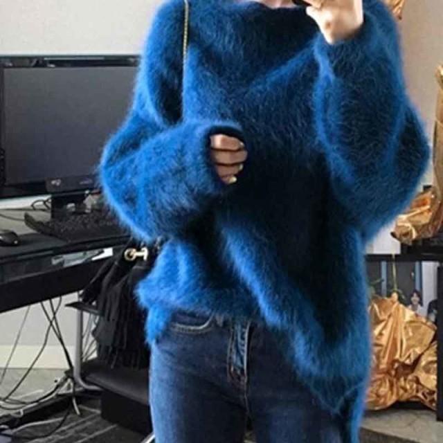 冬新作 秋冬 ニット セーター モヘア ゆるニット ふわふわ ゆったり 長袖 レディース トップス株式会社錦 韓国 ファッション ピンク ニット セーター モヘア ゆるニット ふわふわ ゆったり 長袖