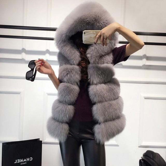 即納 フェイクファーコート ベスト エコファーコート レディース  