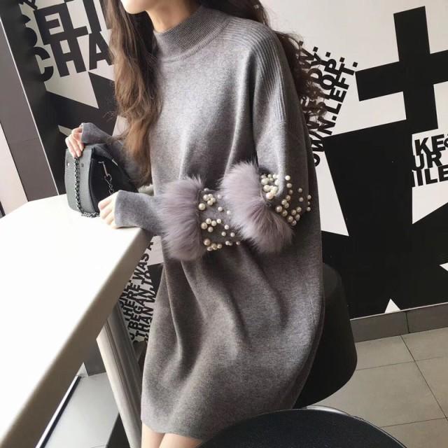 ワンピース ニット セーター セットアップ ツイード 韓国 ニット セットアップ 秋冬 アンサンブル お洒落デート服韓国