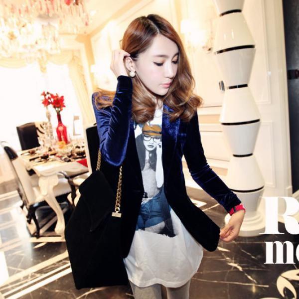 ベルベット ジャケット スーツ ブレザー アウター レディース シングル