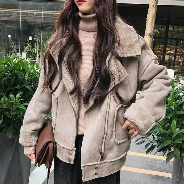 冬新作 秋冬 スエード フェイク ムートン コート ショート丈 長袖 レディース オーバーサイズ 裏ボア もこもこ 秋冬 アウター 大きいサイズ J0099 Leap リープ 通販 Yahoo ショッピング