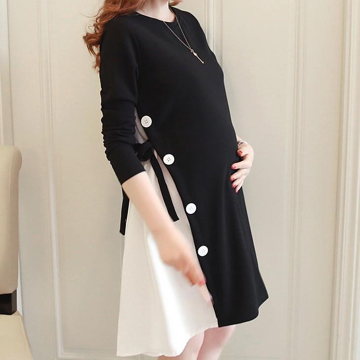 マタニティ ワンピース バイカラー 長袖 膝丈 大きいサイズ カジュアル デイリー 授乳 秋 春 大きいサイズ 3l 産前 産後 妊婦服 春服 秋服 K0022 Leap リープ 通販 Yahoo ショッピング