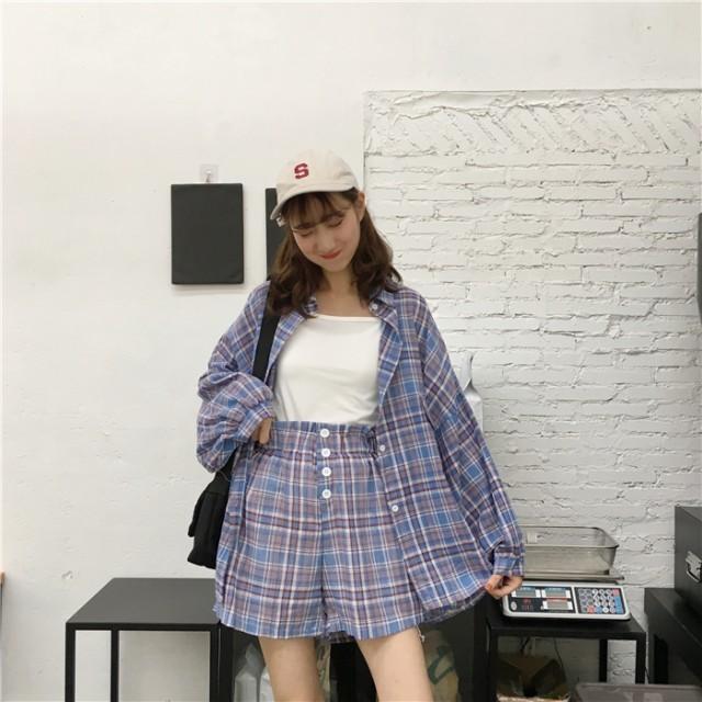 チェック柄 パンツセット セットアップ レディース カジュアル