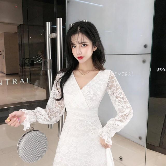 総レースパーティードレス 結婚式 ロング お呼ばれ ワンピース 袖レースドレス 黒レースドレス 白 袖あり 長袖 花柄 代 30代 40代 カシュクール セクシー Ssa0037 Leap リープ 通販 Yahoo ショッピング