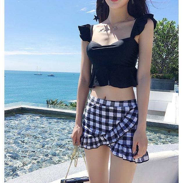 水着 ビキニ 黒 水着 レディース ハイウエスト ビスチェ 水着 タンキニ