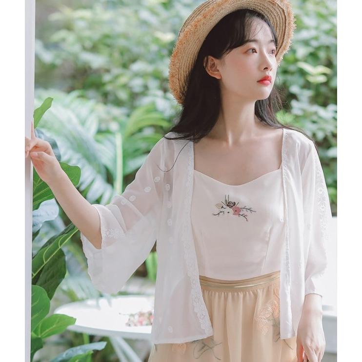 シアーカーディガン 夏用 カーディガン レディース 夏 ショート丈 薄手 大きいサイズ 薄手カーディガン サマーカーディガン 七分袖 白 刺繍 羽織もの 可愛い Ssb0171 Leap リープ 通販 Yahoo ショッピング