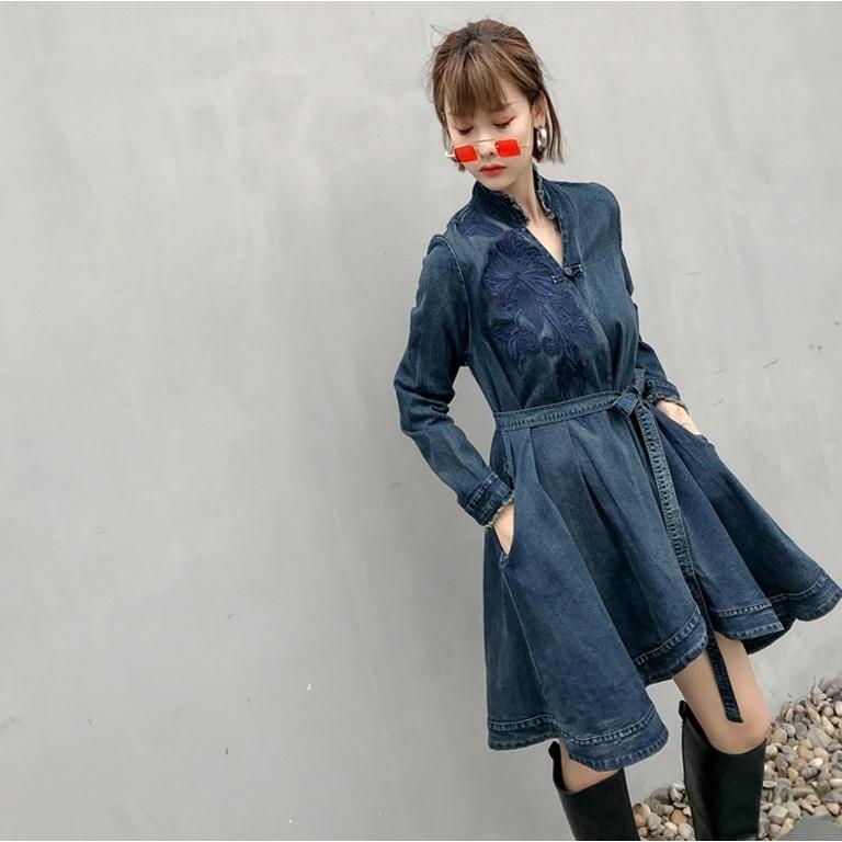 美品 インゲボルグ デニム ロングワンピース シャツワンピ カシュクール フリル 楽天市場】デニムシャツワンピ ス レディーストライプ ロング