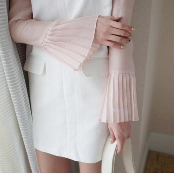 シースルー シャツ トップス レディース 長袖 シアーシャツ フレア袖