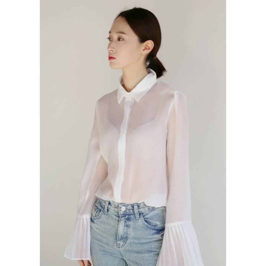 シースルー シャツ トップス レディース 長袖 シアーシャツ フレア袖 フリル 白 ホワイト ピンク ブルー 透け感 肌見せ 通勤服 春 夏 シースルー シャツ トップス レディース 長袖 シアーシャツ フレア袖