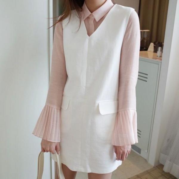 シースルー シャツ トップス レディース 長袖 シアーシャツ フレア袖