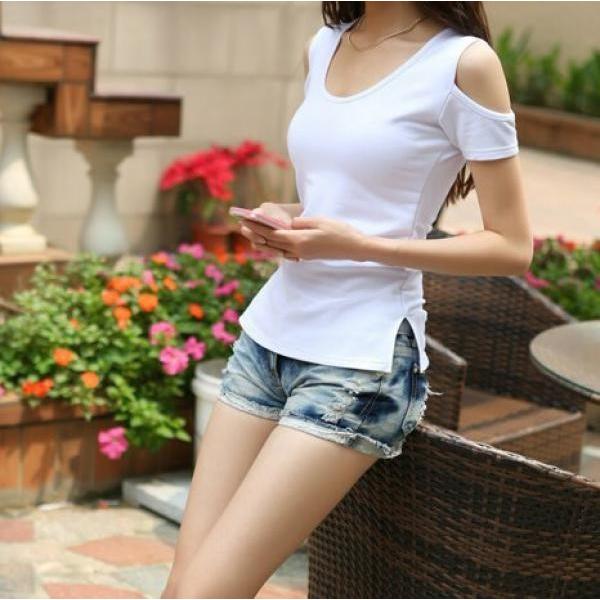 カットソー レディース 肩出し レース 半袖Tシャツ 大きいサイズ