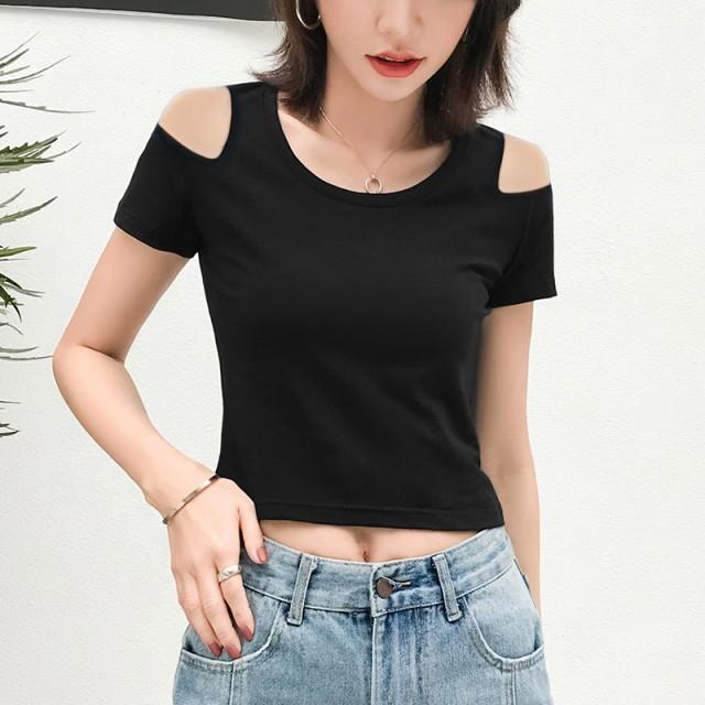 LGB 肩出し半袖カットソー カットソー レディース 肩出し 半袖Tシャツ 大きいサイズ トップス 白