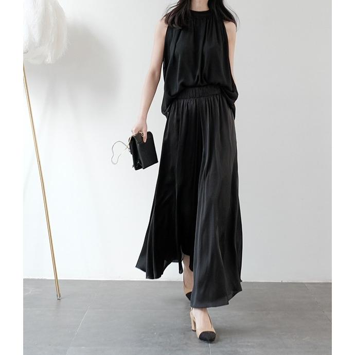 トップス レディース 黒 白 シャツ ブラウス 春 夏 ホルターネック