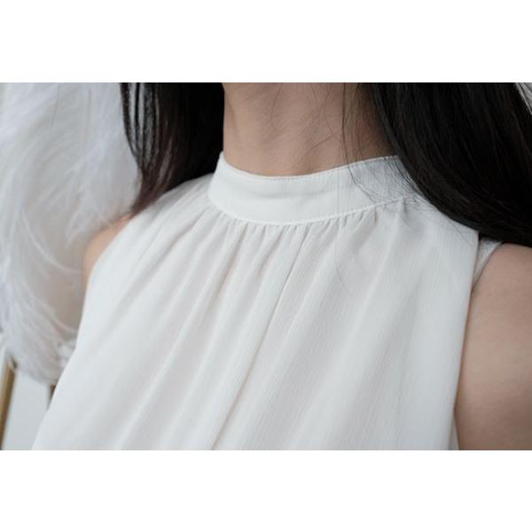 トップス レディース 黒 白 シャツ ブラウス 春 夏 ホルターネック