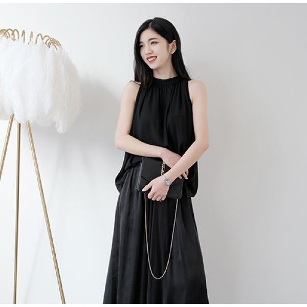 トップス レディース 黒 白 シャツ ブラウス 春 夏 ホルターネック