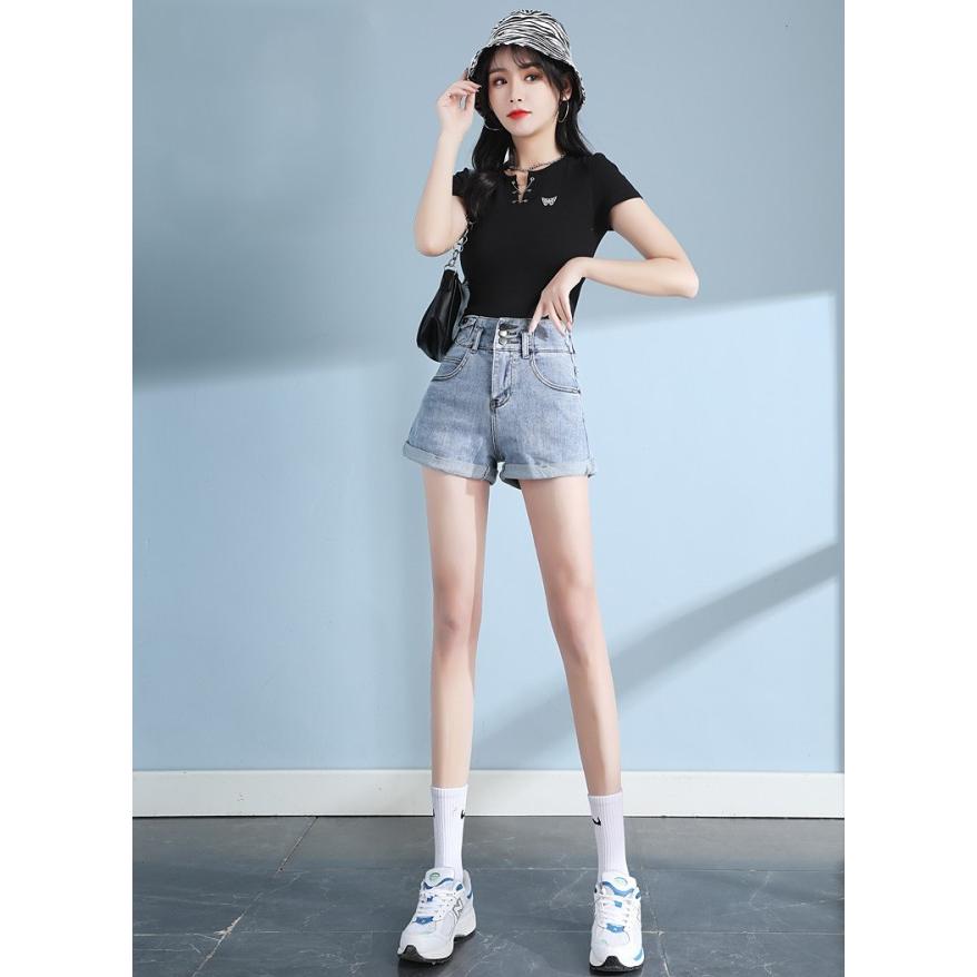 ホットパンツ ボトムス レディース ショートパンツ デニム セクシー ハイウエスト パンツ 大きいサイズ 美尻 美脚 シンプル 韓国 ファッション Ssg0056 Leap リープ 通販 Yahoo ショッピング