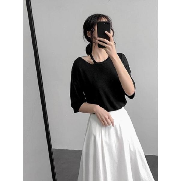 インポートロッサ　ロングスカート　フレア　白　抽象画　モダン　ウエストゴム　上品 フレアスカート ロング レディース ボトムス 春 夏 ウエストゴム