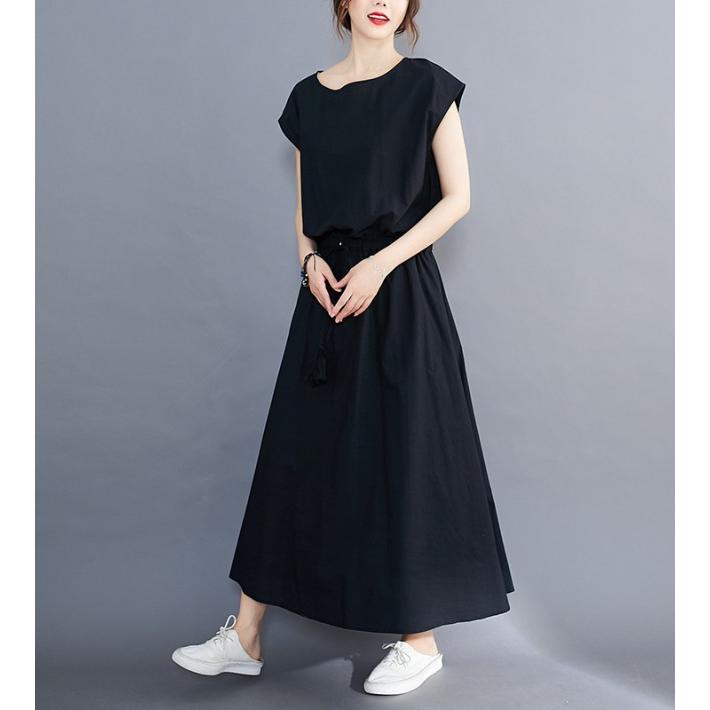 ワンピース レディース ロング 夏 ロングワンピース 半袖 ドロスト
