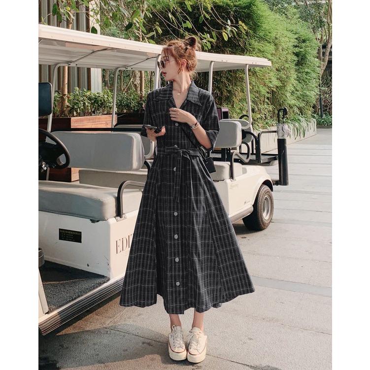 ワンピース レディース 半袖 ロング 春 夏 チェックワンピース ワンピース レディース 半袖 ロング 春 夏 チェックワンピース