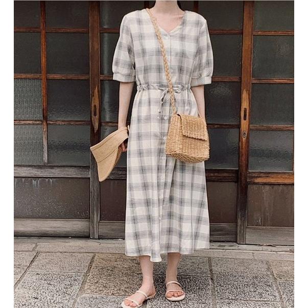 ワンピース レディース ロング 半袖 チェックワンピース シャツ ワンピース レディース ロング 半袖 チェックワンピース シャツ