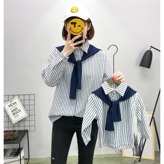親子コーデ ストライプ シャツ レディース トップス 春 秋 親子ペアルック リンクコーデ 襟付き シャツブラウス 長袖 シンプル 男の子 女の子 服 Ssg0119 Leap リープ 通販 Yahoo ショッピング