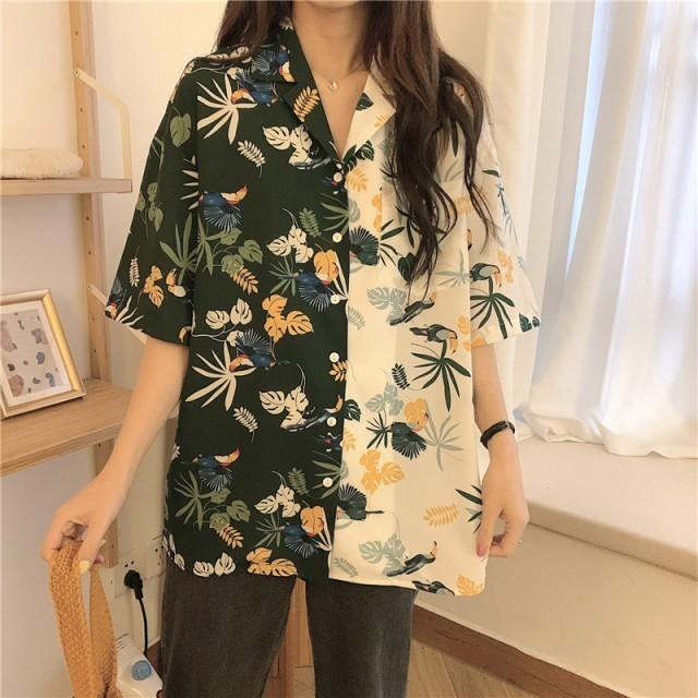 アロハシャツ トップス レディース アロハ 春 夏 襟付き シャツ