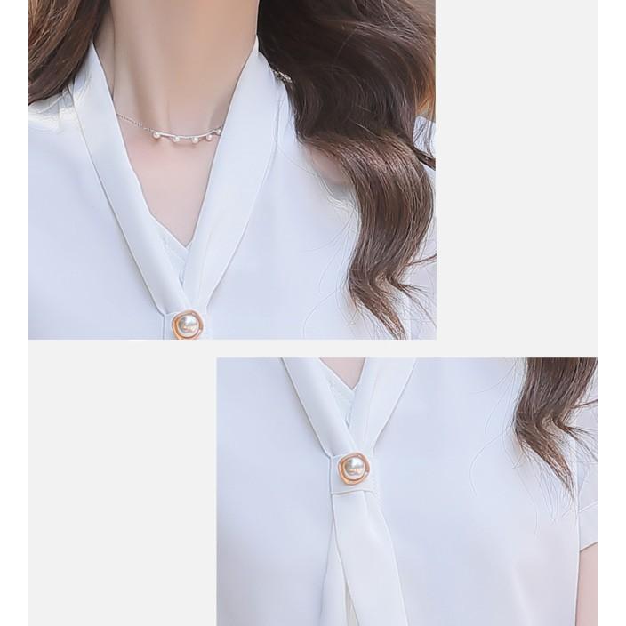 ボウタイブラウス トップス レディース 半袖 春夏 シャツブラウス