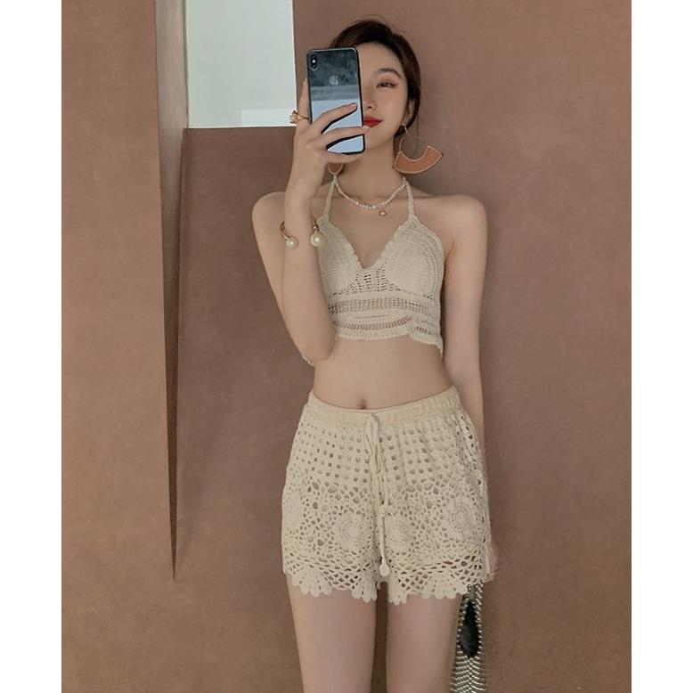 CUPSHE 水着カバー ニット カバーアップ ドレス V ネック CUPSHE Women's Swimsuit Coverup Short Sleeve V Neck Summer