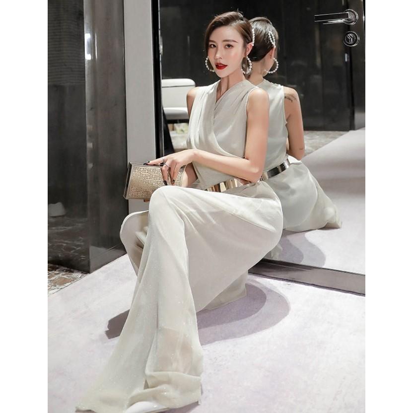 パーティードレス かっこいい パンツドレス パンツ 大きいサイズ 結婚式 お呼ばれドレス ジャンプスーツ オールインワン 韓国 黒 代 30代 40代 Ssg0173 Leap リープ 通販 Yahoo ショッピング