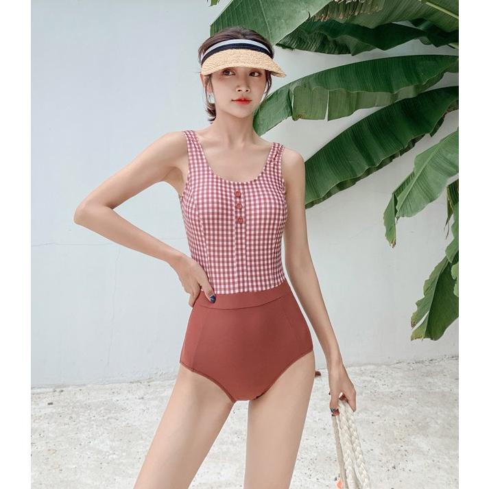 水着 レディース ワンピース ワンピース水着 体型カバー ギンガム