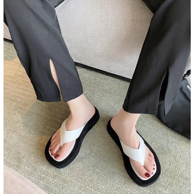 厚底サンダル バイカラーツートン 2colors  35/40 STYLEBLOCK サンダル バイカラーオープントゥ厚底ウェッジソール