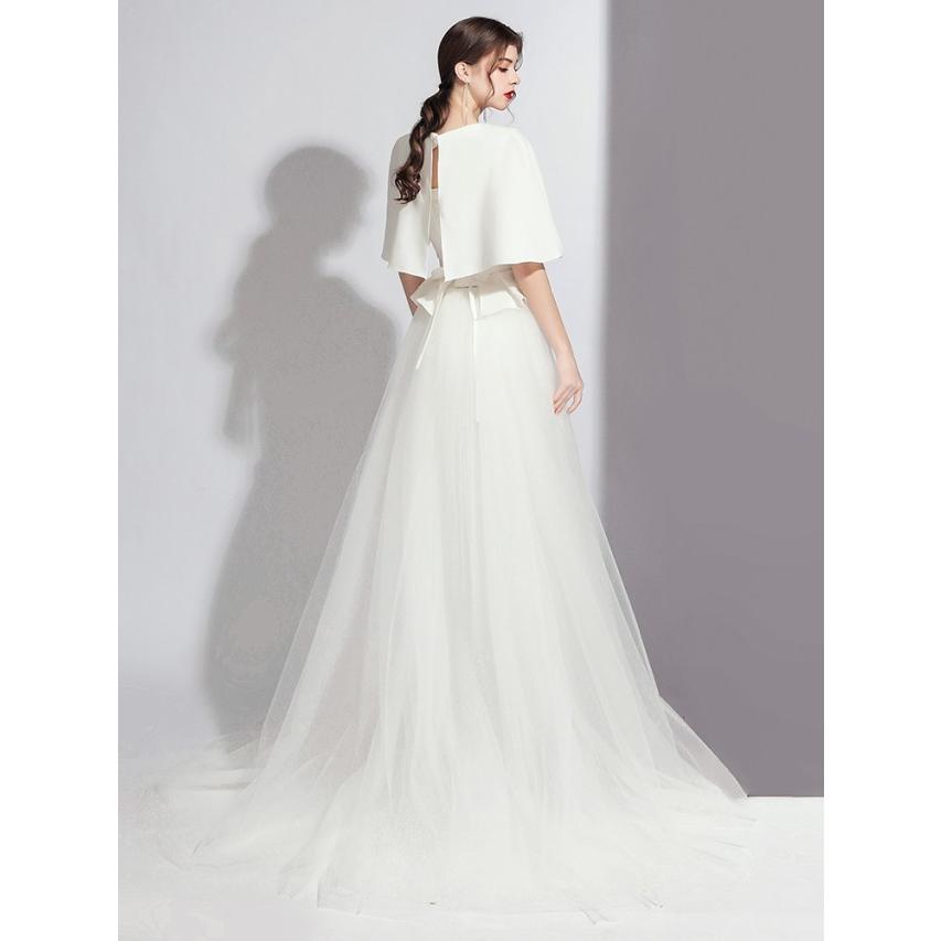 ウエディングドレス 袖あり カラードレス パンツドレス かっこいい 結婚式 二次会 花嫁 ドレス 大きいサイズ 白 黒 赤 トレーン 個性的 モード系 Ssg0217 Leap リープ 通販 Yahoo ショッピング