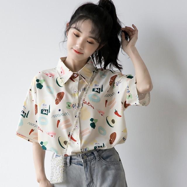 柄シャツ シャツ トップス レディース 半袖 シャツブラウス 柄シャツ シャツ トップス レディース 半袖 シャツブラウス