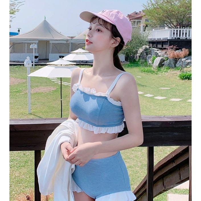 ■韓国■ バンドゥビキニ サイドチェーン ハイウェスト 全2色 □韓国□ ハイウェスト ストラップ付 ラップビキニ ノーワイヤー