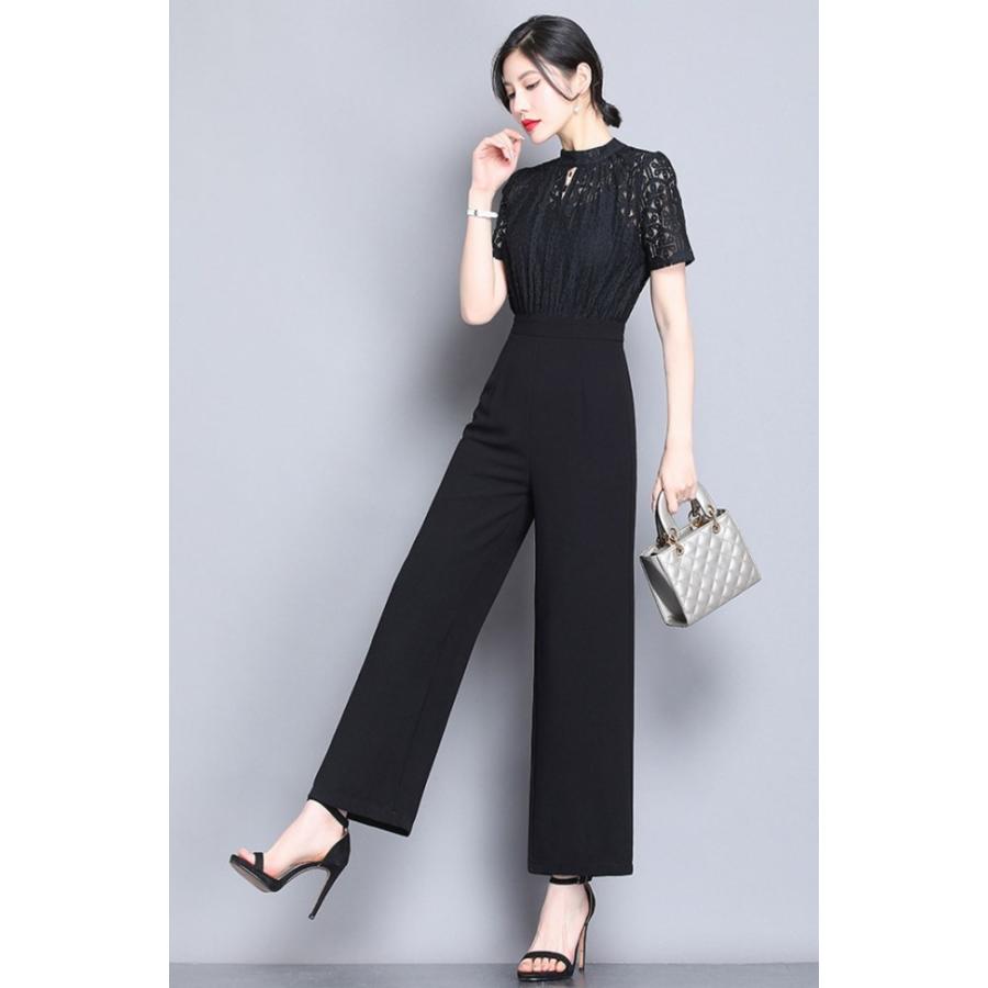 パンツドレス かっこいい オールインワン レディース パーティードレス 結婚式 お呼ばれドレス パンツ 大きいサイズ 3l 黒 袖あり 半袖 花柄 レース シースルー Ssg0291 Leap リープ 通販 Yahoo ショッピング