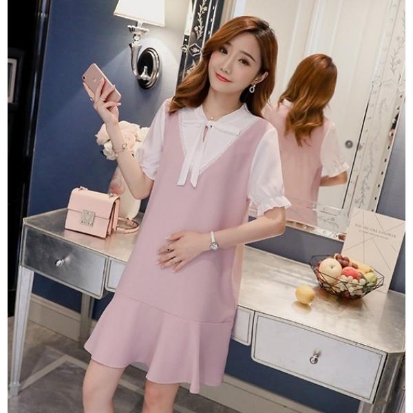 マタニティ ワンピース ボウタイワンピース ドレス 結婚式 お呼ばれドレス 袖あり 半袖 ミニ丈ワンピース 大きいサイズ リボン 3l 韓国 妊婦 服 Ssg0306 Leap リープ 通販 Yahoo ショッピング