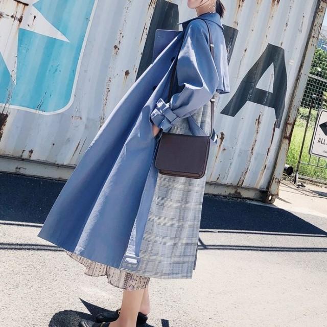 トレンチコート アウター 春 秋 ライトアウター スプリングコート レディース ロング ロング丈 春服 秋服 チェック柄 切り替え 個性的 Ssh0011 Leap リープ 通販 Yahoo ショッピング