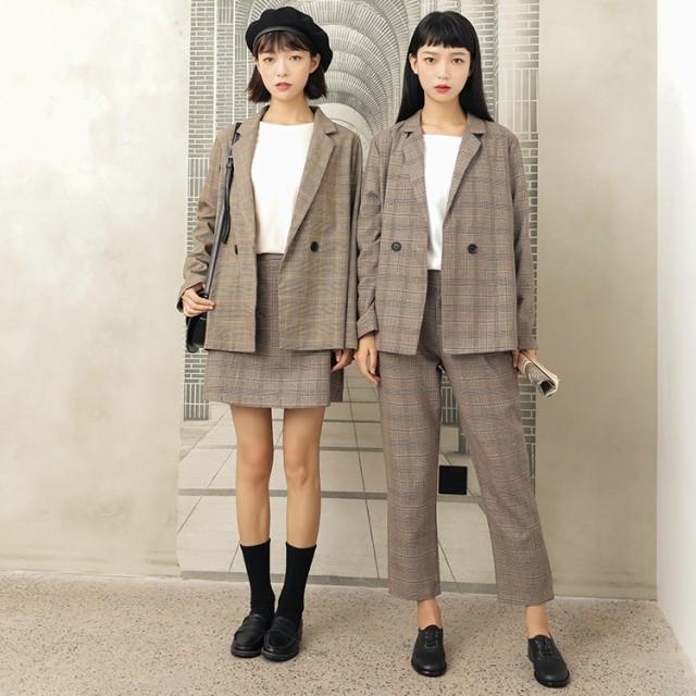 一部即納 セットアップ レディース スーツ パンツ スカート ミニ丈 チェック柄 通勤 オフィスカジュアル レディース セットアップ きれいめ Ssh0031 Leap リープ 通販 Yahoo ショッピング