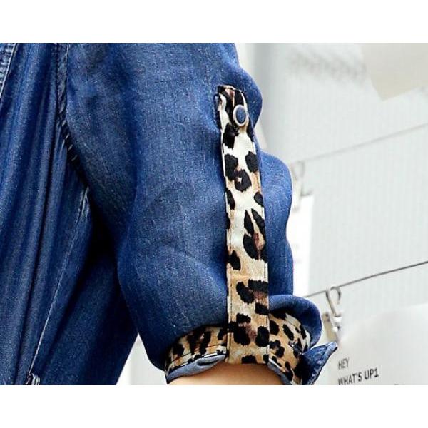 デニム ロングワンピース 大きいサイズ シャツワンピース フレア