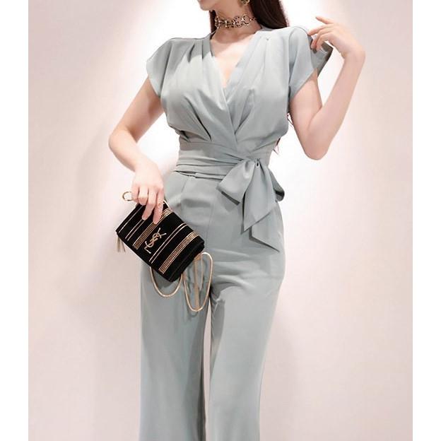 パンツドレス かっこいい パーティードレス パンツ セパレート 結婚式株式会社錦 セットアップ パンツドレス 大きいサイズ 袖あり ウエストリボン カシュクール パンツドレス かっこいい パーティードレス パンツ セパレート 結婚式