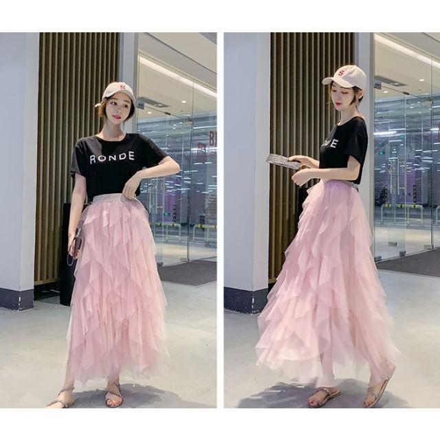 チュールスカート レディース ボトムス スカート ロング 春夏 フリル