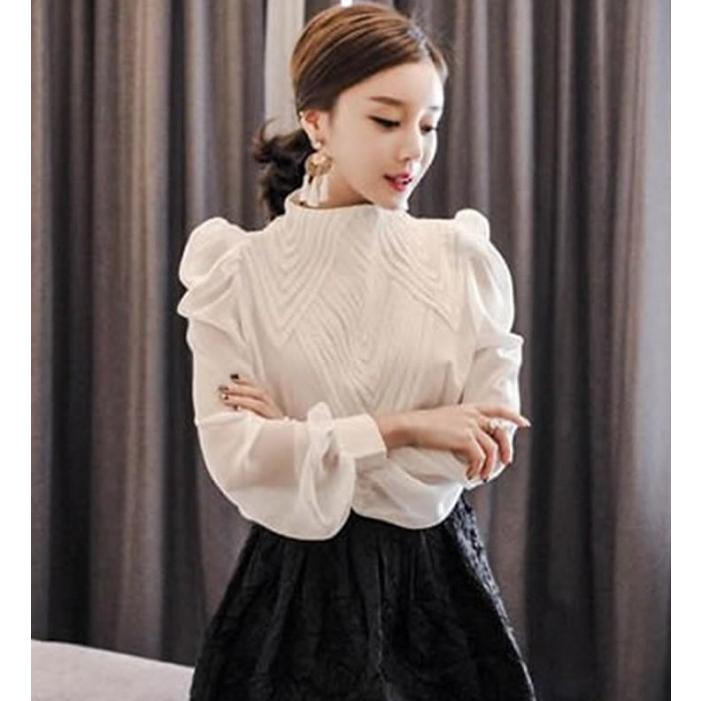 ブラウス レディース 長袖 トップス 春 秋 スタンドカラー シャツ