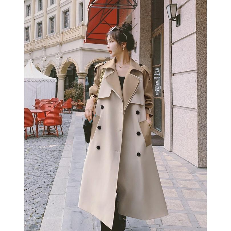 トレンチコート レディース アウター 春 秋 バイカラー コート ロング