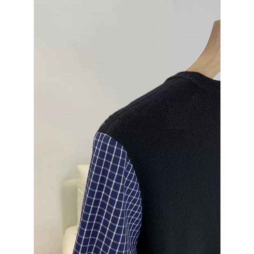 ドッキングシャツ レイヤード風トップス 重ね着風 シャツ