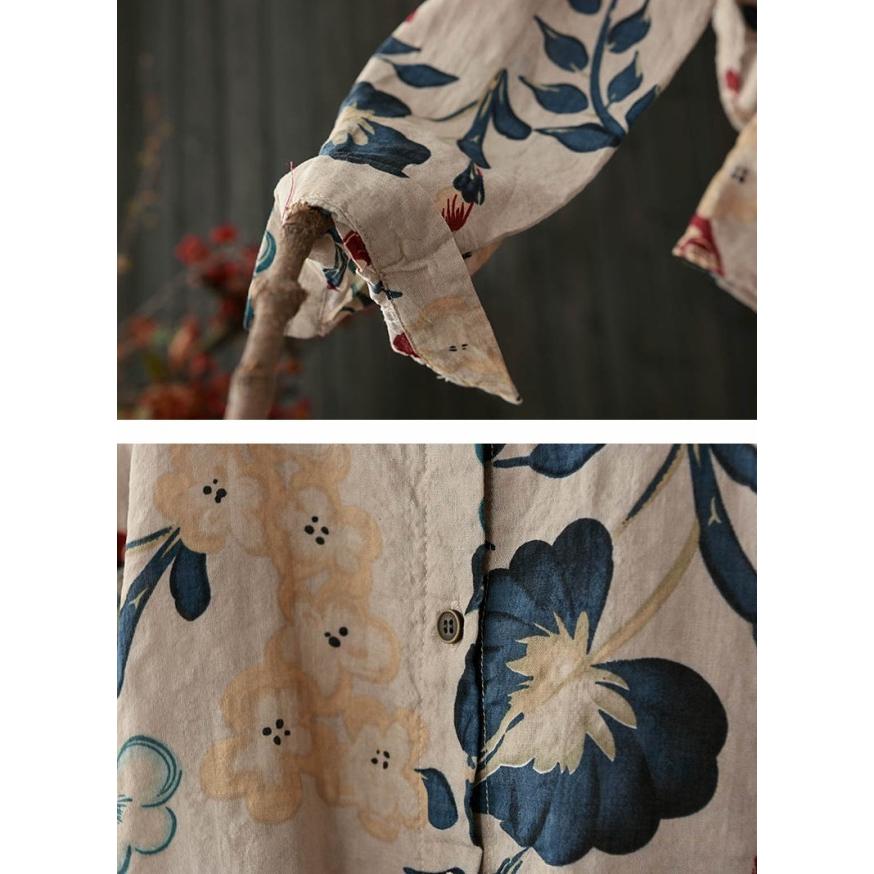 【未使用級】日本製　TAE ASHIDA シルク100 ブラウス 花柄 長袖　Ｌ リーフ柄透かしジャガード刺繍浅Vネックロングブラウス – asone